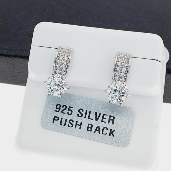 "925 sterling silver luxury CZ earrings for women/girls, Best for gift, RJUS2238 - Picture 1 of 11